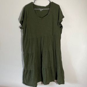 Plus size olive babydoll dress